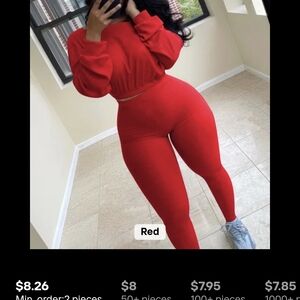 Red Women's Two-Piece Set